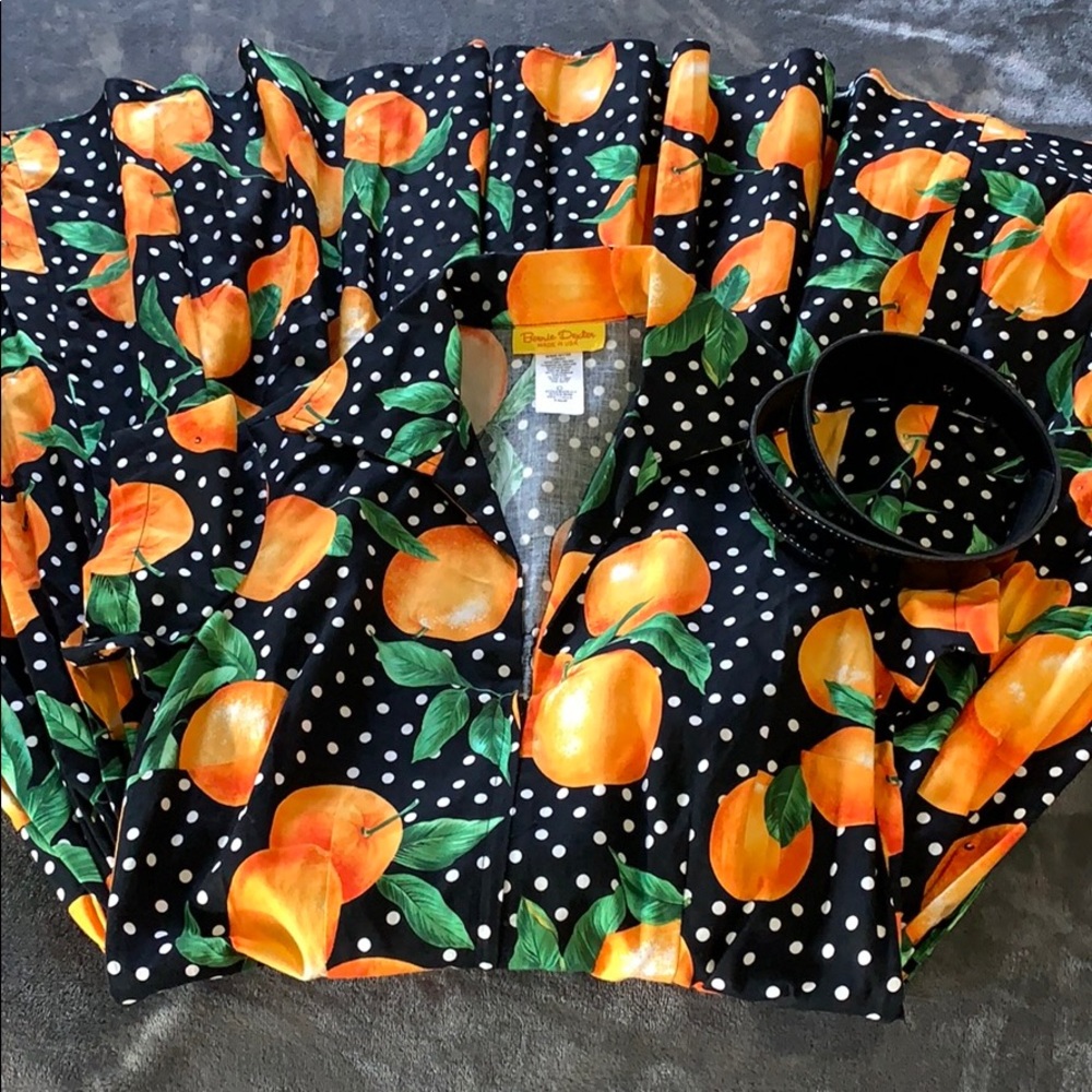 SOLD - New Bernie Dexter Dive In Juicy Orange Print Dress - Picture 2 of 4
